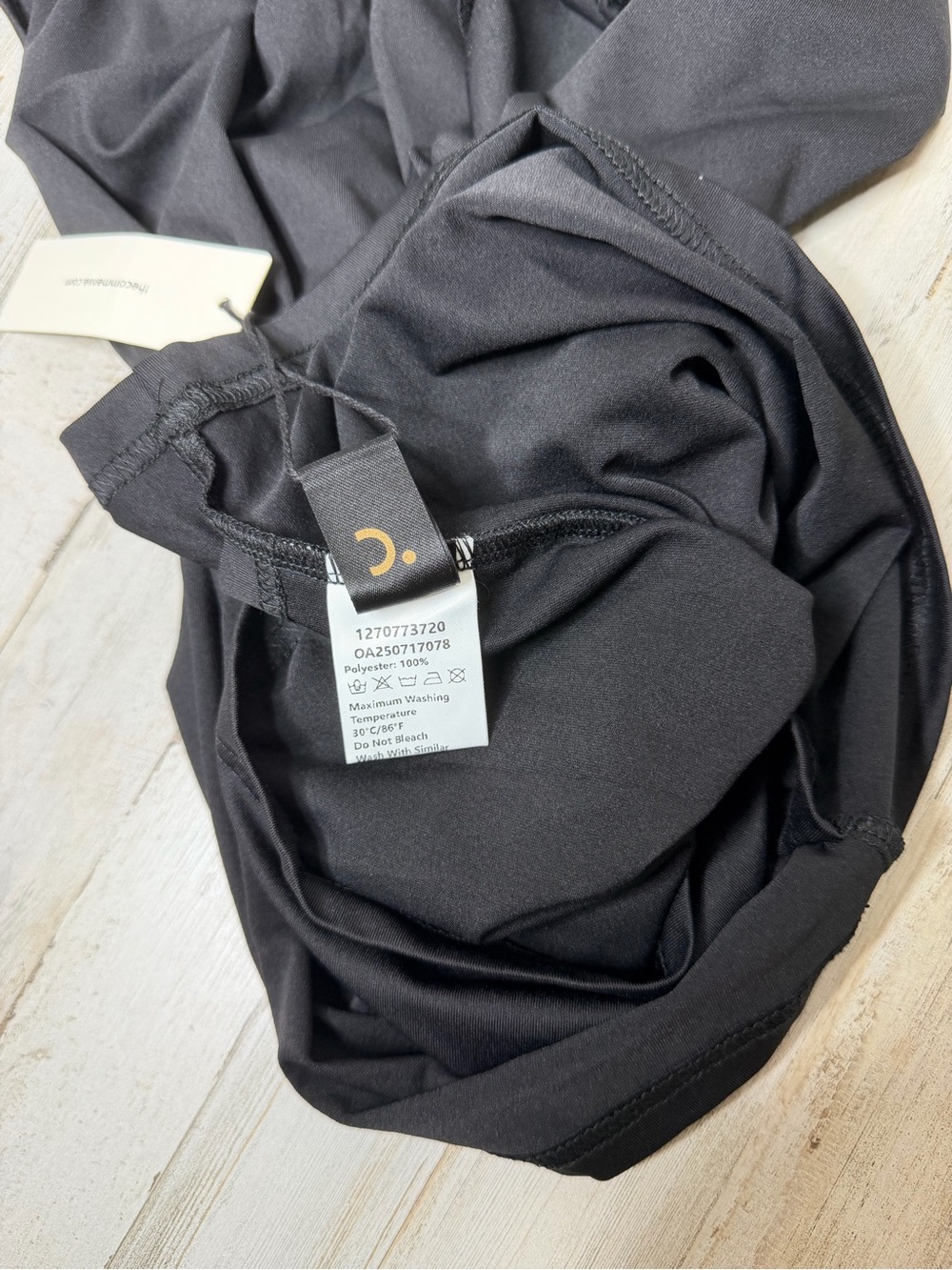 Commense Black Drape-Front Ruched Cap-Sleeve Top - Picture 4 of 5